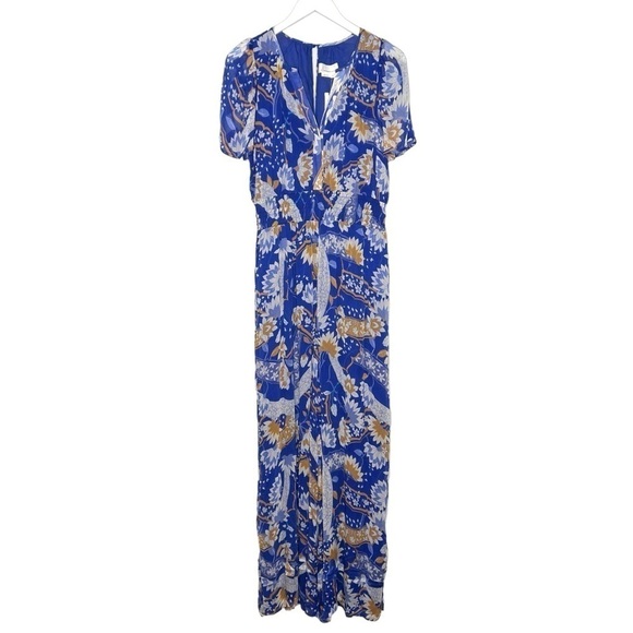 Anthropologie The Somerset Jumpsuit Chiffon Edition Blue Size S Tall NEW - Picture 5 of 16